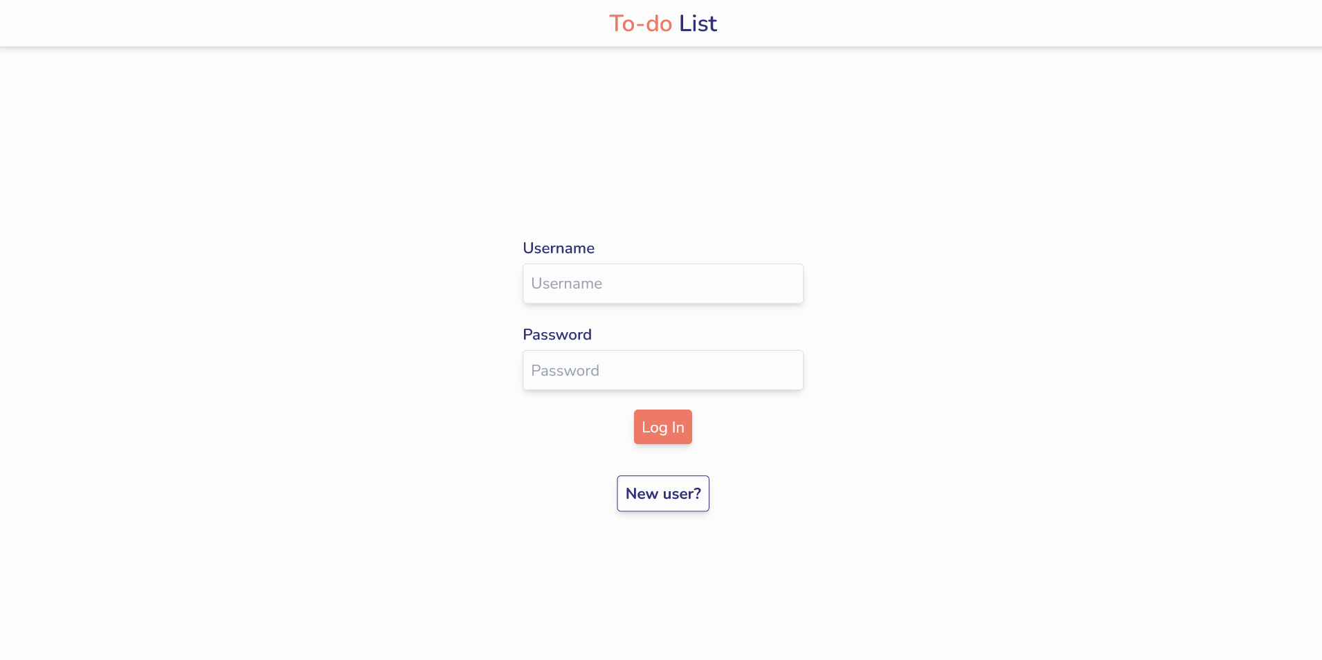 To-do List login screenshot.