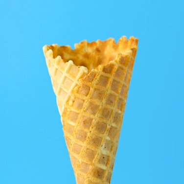 An empty ice cream cone