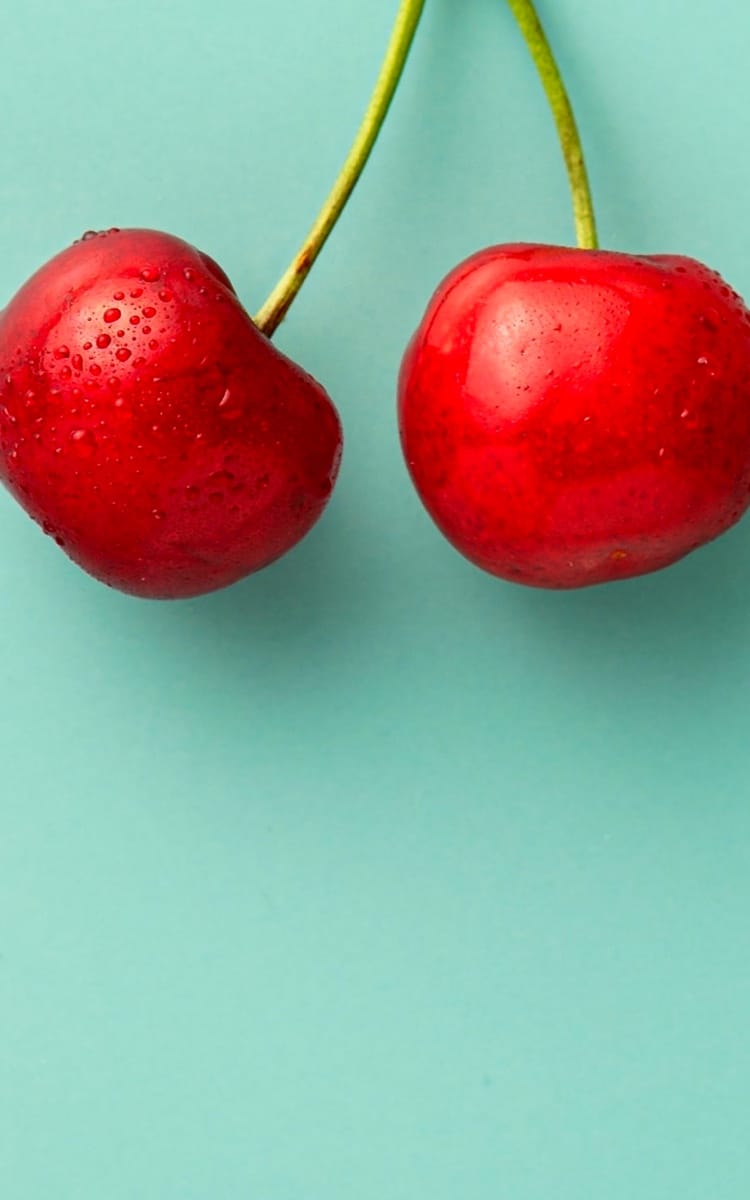 Two red cherries